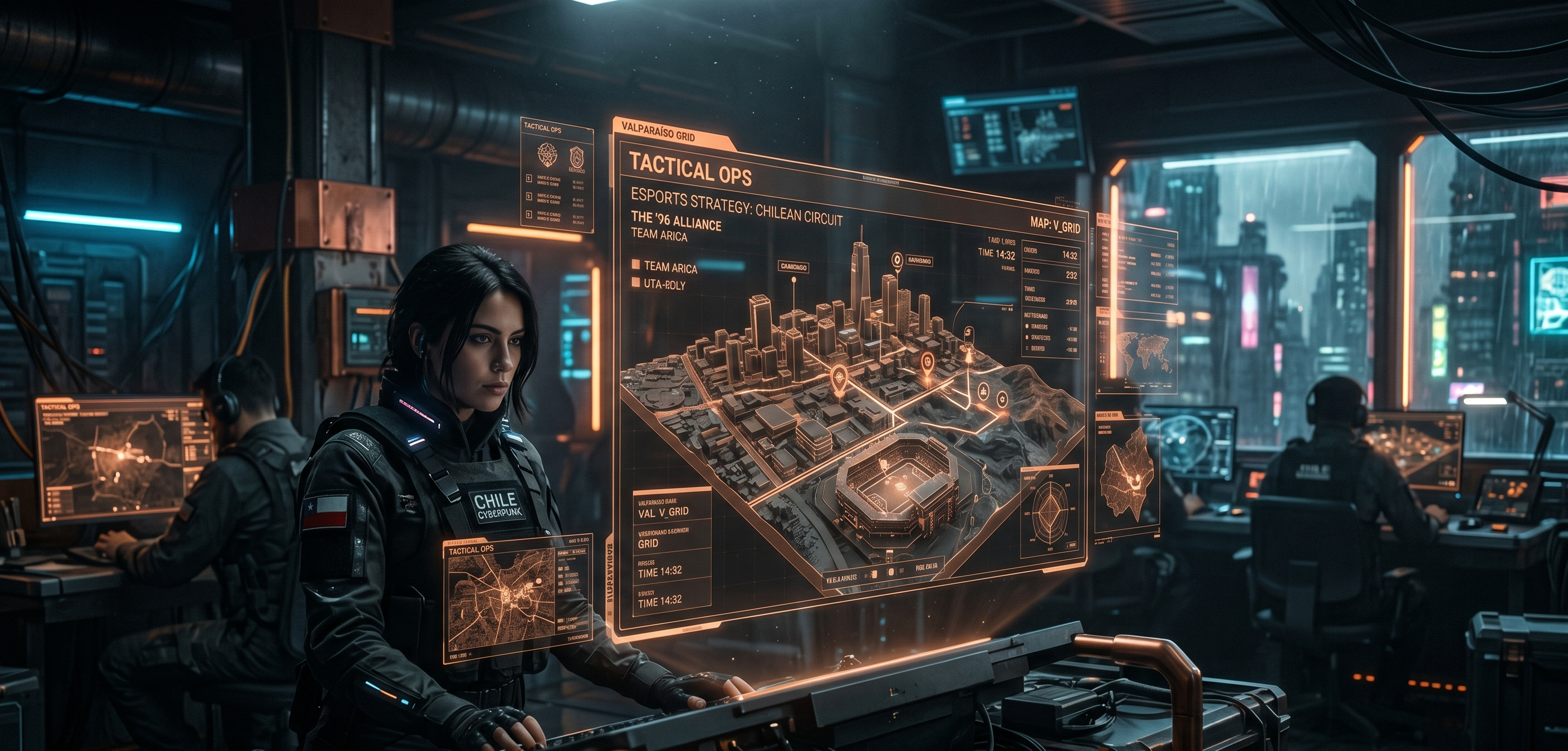 Abstract editorial frame with tactical map textures